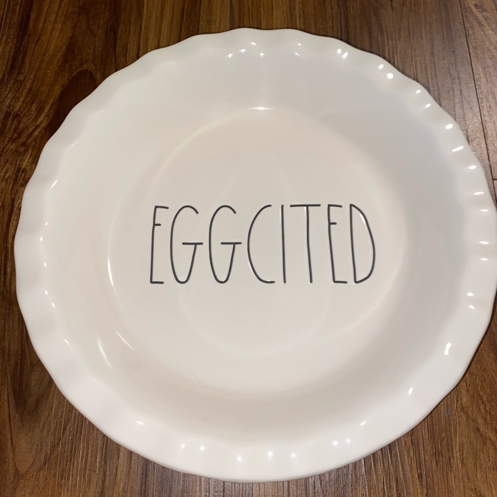 Rae Dunn EGGCITED platter